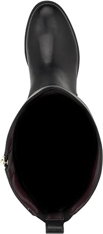 Tommy Hilfiger Ionni Black2 Almond Toe Buckle Detailed Knee High Riding Boots