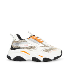 Steve Madden Possession White/Grey Lace Up Boyfriend Chunky Platform Sneakers