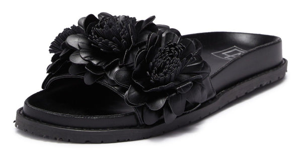 LFL by Lust For Life Women's LL-Kimchi Slide Sandal, Black Polyurethane