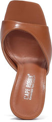 Cape Robbin Lithe Tan Sexy High Spool Heel Open Squared Toe Slip On Pumps