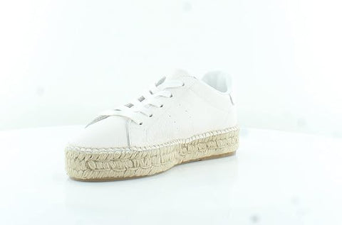 Sam Edelman Dylann White Leather Espadrille Heeled Lace Up Low Top Sneakers