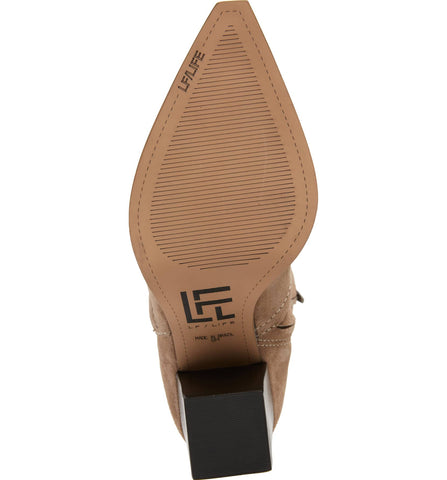Lust For Life Tania High Boot Taupe Suede Over The Knee Block Heel Dress Boots