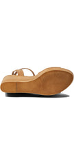 Steve Madden Welsh Camel Nubuck Ankle Strap Open Toe Platform Wedge Sandal
