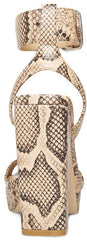 Steve Madden Waverley Tan Snake Ankle Strap Rounded Open Toe Platform Sandals