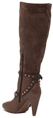 Ivy Kirzhner Parachute Stud Boot TARTUFO Taupe Knee High Pointed Toe Dress Boots