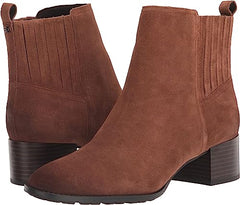 Sam Edelman Kaiti Walnut Brown Block Heel Round Toe Pull On Fashion Ankle Boots