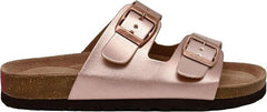 Cushionaire ladies slip on sandals adjustable buckles