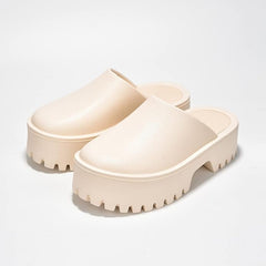 KK PAIR OF KINGS Heights Nude Fashion Slip On Non-Slip Mule Clog Platform Sandals