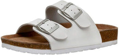 Cushionaire ladies slip on sandals adjustable buckles