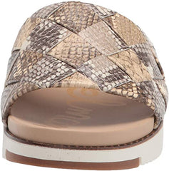 Sam Edelman Adaley Truffle Snake Multi Platform Wedge Open Toe Mule Dress Sandal