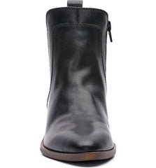 Lucky Brand Tocito Almond Toe Black Chelsea Pull On Leather Casual Ankle Booties