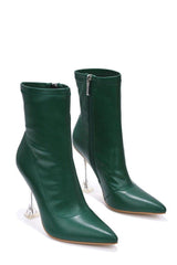 Renee Ankle Boot Pointed Toe Perspex Clear Stiletto Heel Ankle Fashion Booties