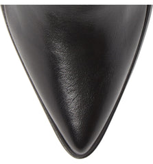Lust For Life Twilight Black Leather Slanted Topline Pointed Toe Ankle Boots