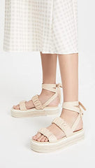 Sam Edelman Kerin Sand Braided Wraparound Tie Straps Open Toe Platform Sandals