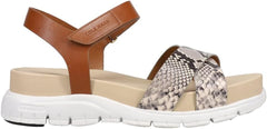 Cole Haan Zerogrand Sandal II Soho Snake/Honey Ankle Strap Open Toe Flat Sandals