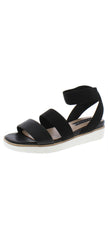 Steve Madden Gambel Black Low Wedge Fitted Strappy Ankle Strap Sandals