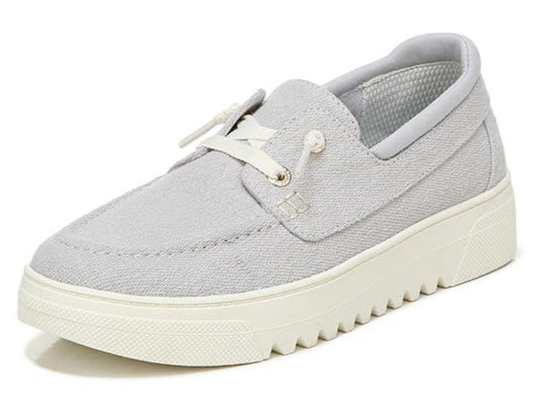 Dr. Scholl's Get Onboard Grey Rounded Toe Slip On Eyelet Detailed Oxfords