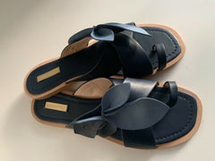 LOUISE ET CIE AMURE Deep Indigo dainty bow Toe Loop Sandals Flip Flop Mule Slide