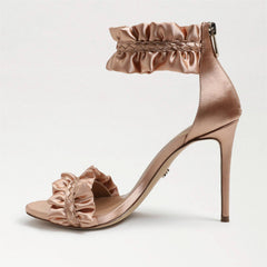 Sam Edelman Sawyer Rosa Open Toe Ruffles Trim Braided Strap Stiletto Heel Sandal