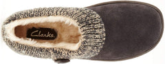 Clarks Women's Knit Scuff Leather Slipper Mules Sweater Cuff Clog (11, Grey)
