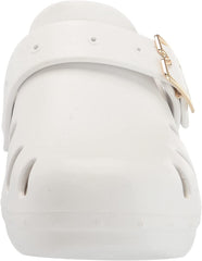 Dr. Scholl's Original 365 White Slip On Platform Wedge Buckle Comfortable Clogs