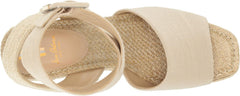 Sam Edelman Vada Natural Ankle Strap Squared Open Toe Wedge Heeled Sandals