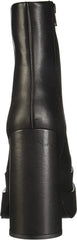Steve Madden Cobra Black Leather Block Heel High Platform Fashion Ankle Boots