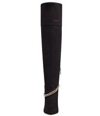 Jessica Simpson Ammira Chain Detail Over The Knee Stiletto Heel Boots Black