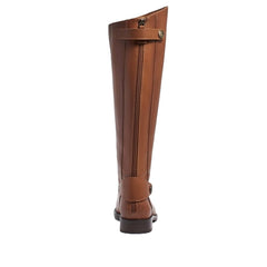 Sam Edelman Mikala Whiskey Block Heel Rounded Toe Zipper Leather Knee High Boots