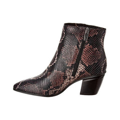 Vince Camuto Grasem Mauve Snake Fashion Block Heel Pointed Toe Western Booties