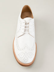 Tod's Men's Allacciato White Leather Elegant Shoes Wingtip Lace Up Oxford Shoes