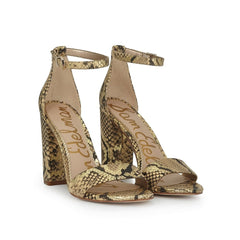 Sam Edelman Yaro Sand Ankle Strap Open Round Toe Block High Heeled Wide Sandals