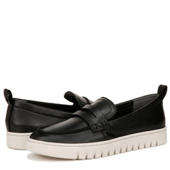 Vionic Uptown Black Leather Fashion Slip-ons Platform Loafers Shoes