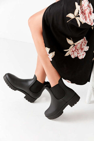 Jeffrey Campbell Cloudy Black Matte Chelsie Platform Waterproof Snow Rain Boots