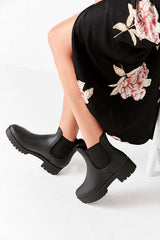 Jeffrey Campbell Cloudy Black Matte Chelsie Platform Waterproof Snow Rain Boots