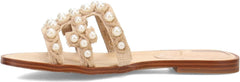 Sam Edelman Bay Summer Sand Slide Mule Open-Toe Slip-On Leather Flats Sandals