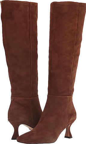 Sam Edelman Leigh Toasted Coconut Pointed Toe Spooled Heel Knee High Boots