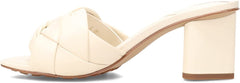 Sam Edelman Oaklie Modern Ivory Knotted Strap Triangular Block Heeled Sandals