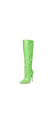 Steve Madden Idina Green Crocodile Stiletto Knee High Heel Pointed Toe Boots