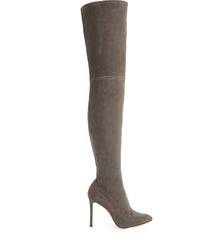 Pour La Victoire Cassie Anthracite Skin-tight Suede Over-the-knee Stiletto Boots