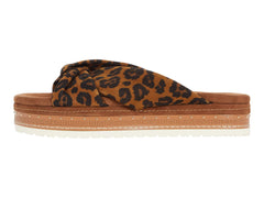 Vince Camuto Rareden Platform Slip On Slide Sandal Summer Natural Leopard Mule