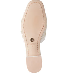 Cecelia New York MAUI Slide Sandal Alabaster White Leather Embellished Flat Mule
