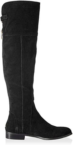 Charles David Reed Flat Black Suede Over The Knee Boots (Black, 5)