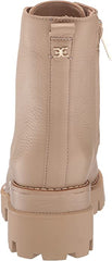 Sam Edelman Garret Sesame Leather Lace Up Moto Platform Combat Ankle Boots