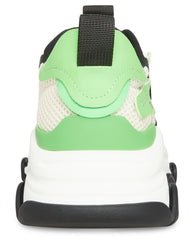 Steve Madden Possession Black/Green Lace Up Boyfriend Chunky Platform Sneakers