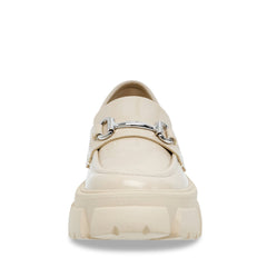 Steve Madden Trifecta White Retro 90's Leather Low Chunky Platform Heeled Loafers
