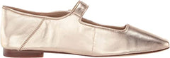 Sam Edelman Michaela Gold Mary Jane Buckled Ankle Strap Square Toe Flats