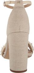 Sam Edelman Yaro Modern Ivory Perla Ankle Strap Block High Heeled Dress Sandals