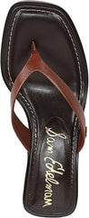 Sam Edelman Dollie Burnt Brandy Thong Squared Toe Slip On Kitten Heeled Sandals
