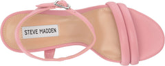 Steve Madden Tille Pink Ankle Strap Round Open Toe Retro Chunky Platform Sandals